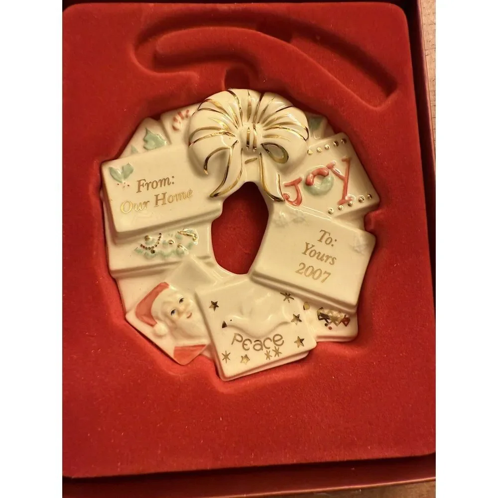 LENOX 2007 WREATH CHRISTMAS ORNAMENT 